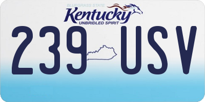 KY license plate 239USV