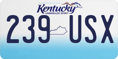KY license plate 239USX