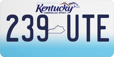 KY license plate 239UTE