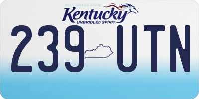 KY license plate 239UTN