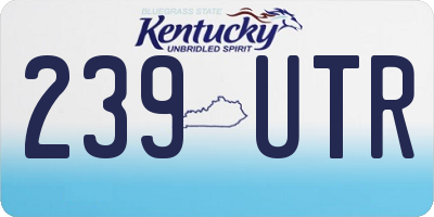 KY license plate 239UTR