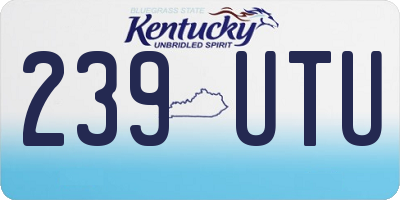 KY license plate 239UTU