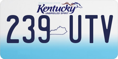 KY license plate 239UTV