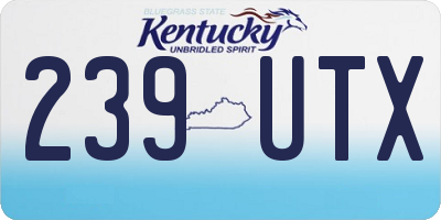 KY license plate 239UTX