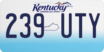 KY license plate 239UTY