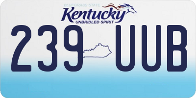 KY license plate 239UUB