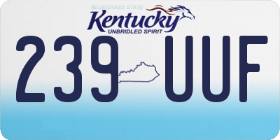 KY license plate 239UUF