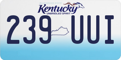 KY license plate 239UUI