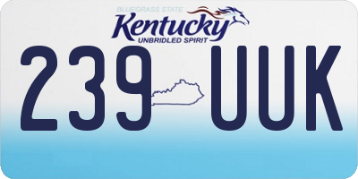 KY license plate 239UUK