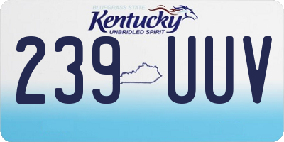 KY license plate 239UUV