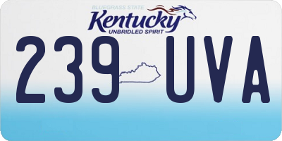 KY license plate 239UVA