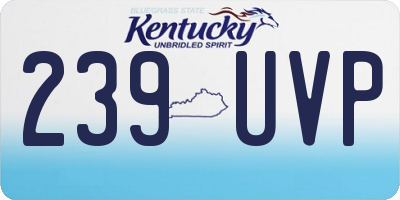 KY license plate 239UVP