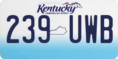 KY license plate 239UWB