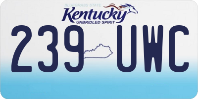 KY license plate 239UWC