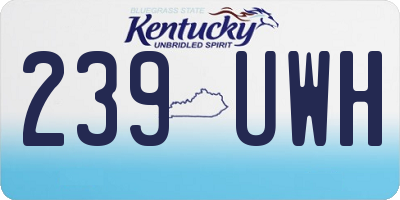 KY license plate 239UWH