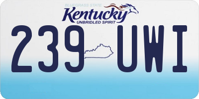 KY license plate 239UWI