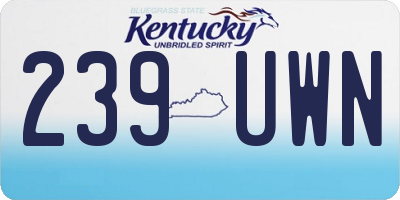 KY license plate 239UWN