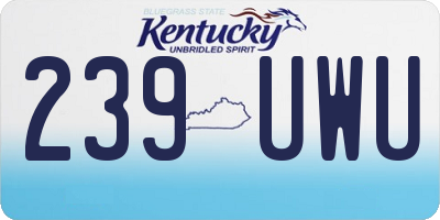 KY license plate 239UWU
