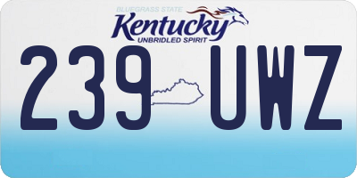 KY license plate 239UWZ
