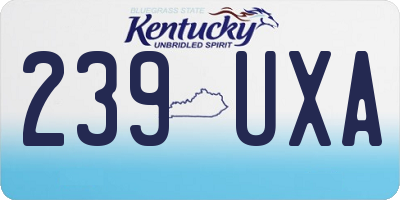 KY license plate 239UXA
