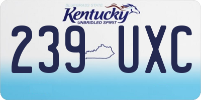 KY license plate 239UXC