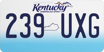 KY license plate 239UXG