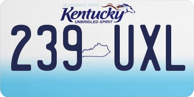 KY license plate 239UXL