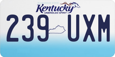 KY license plate 239UXM