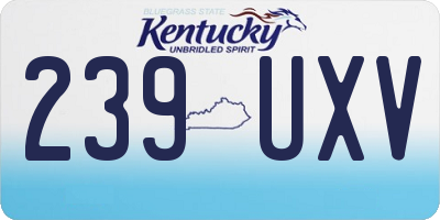 KY license plate 239UXV
