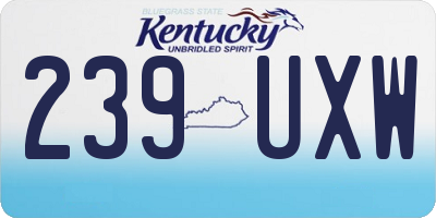 KY license plate 239UXW
