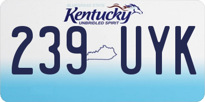 KY license plate 239UYK