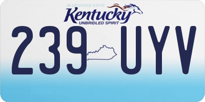 KY license plate 239UYV