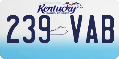KY license plate 239VAB