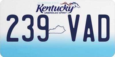 KY license plate 239VAD