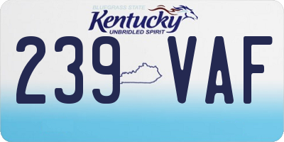 KY license plate 239VAF