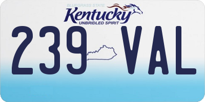 KY license plate 239VAL