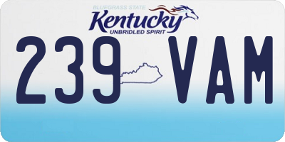 KY license plate 239VAM