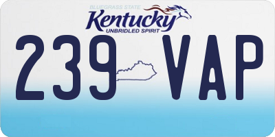 KY license plate 239VAP