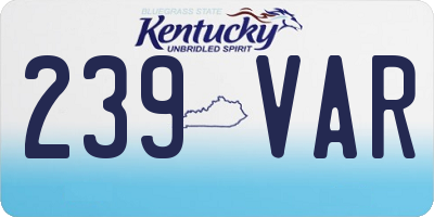 KY license plate 239VAR