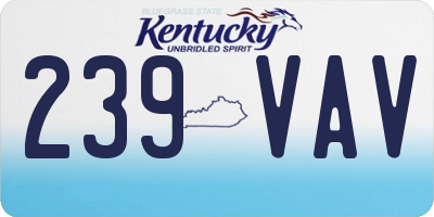 KY license plate 239VAV