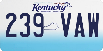 KY license plate 239VAW