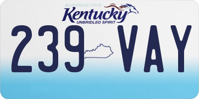 KY license plate 239VAY