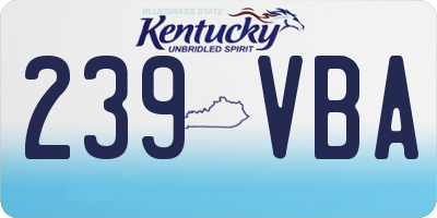 KY license plate 239VBA