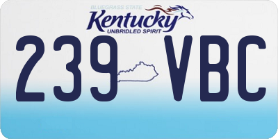 KY license plate 239VBC