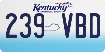 KY license plate 239VBD