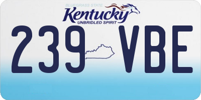 KY license plate 239VBE
