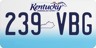 KY license plate 239VBG