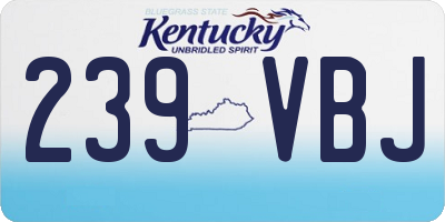 KY license plate 239VBJ