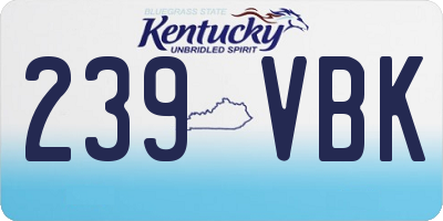 KY license plate 239VBK