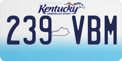 KY license plate 239VBM
